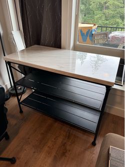 Kitchen Bar Table w Shelves