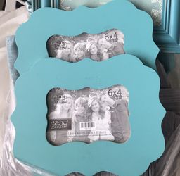 Aqua Blue Photo Picture Frames -Set of 2