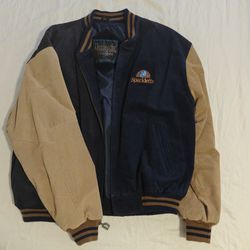 Sparkletts Water leather letterman jacket XL vintage mens coat