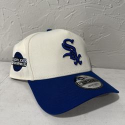 MLB New Era Chicago White Sox Off White Blue 2005 World Series Patch 9forty A Frame SnapBack Hats 