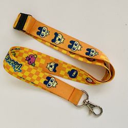 ✨Tamagotchi Lanyard Gotchi Original Vintage Leash Lama Mametchi Gold Checkered 
