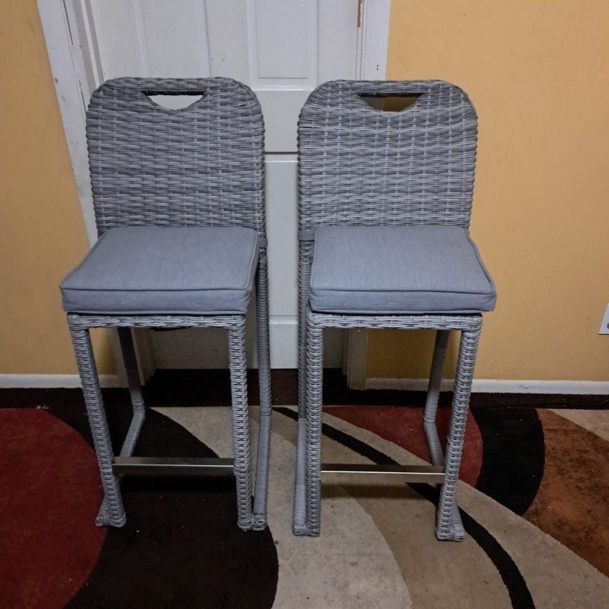 Two Wicker Stools