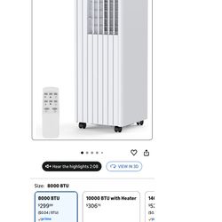 Brand new sealed box 8000 BTU portable AC