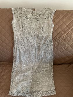Silver sequin dress