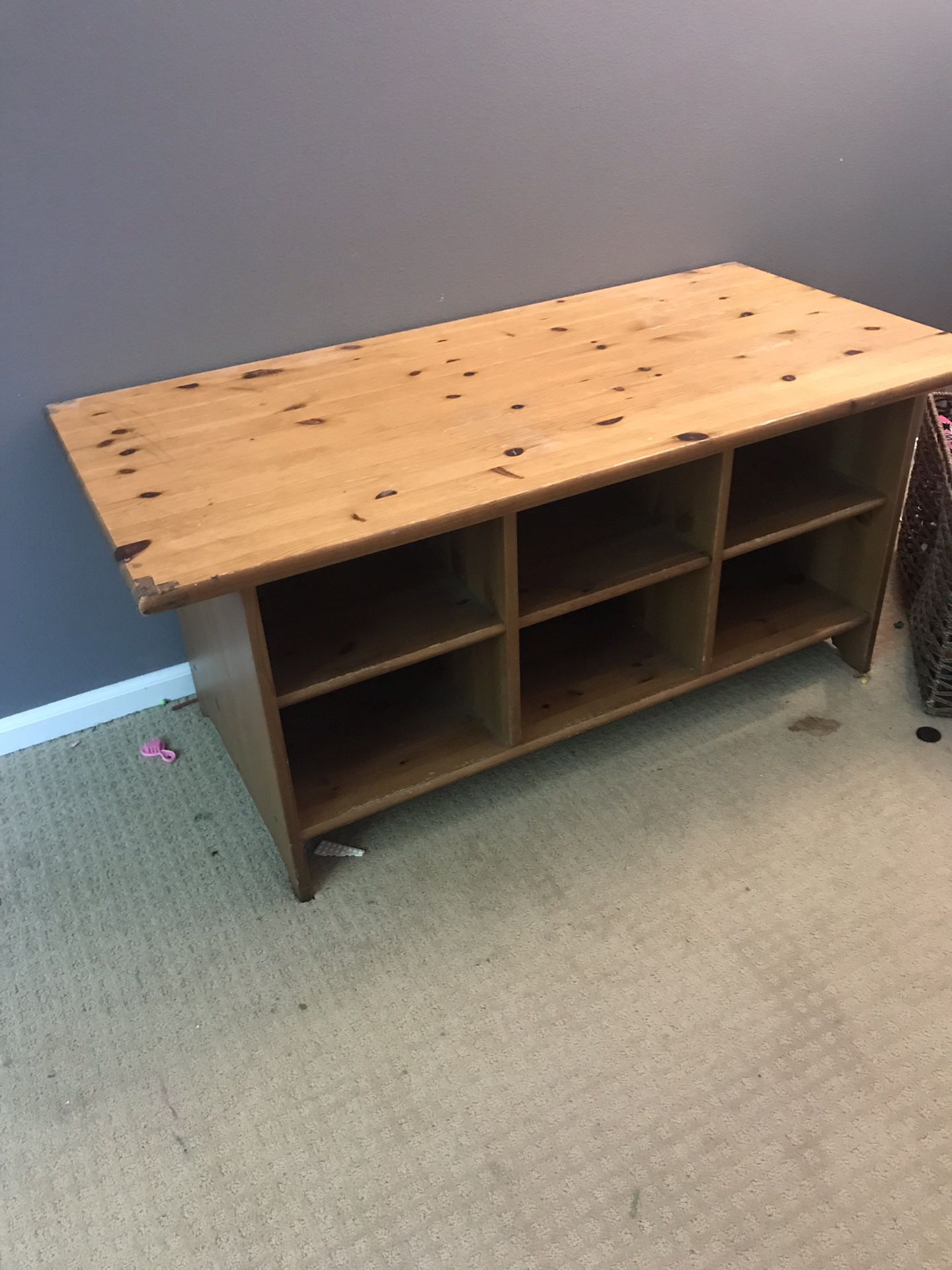 Free coffee table-great for playroom toys and bins