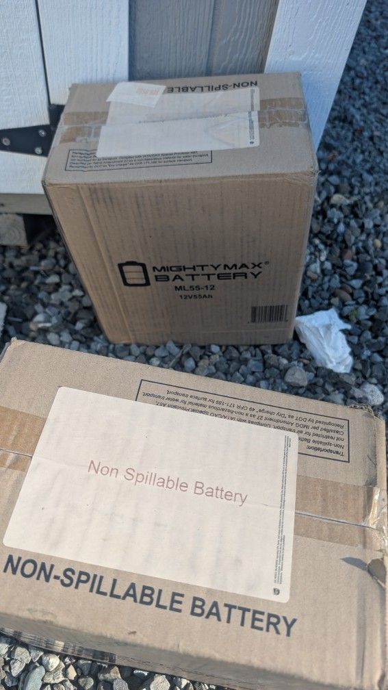 Two Brand New Batteries 12 Volt 55 Ah