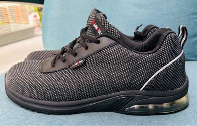 LARNMERN MEN'S #170130 STEEL TOE WORK SAFETY SHOES,BLACK,US 13