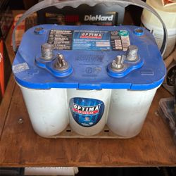 Two Optima Bluetop 34 DM Marine Batteries 