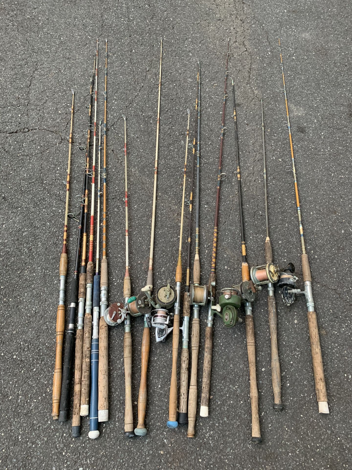 Fishing reel and rod lot