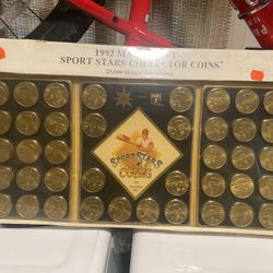 Vintage 1992 Master Set Sport Stars Collectors Coins (50) Complete Set 