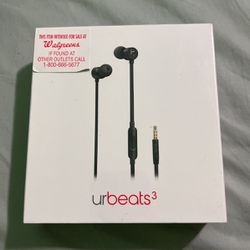 NEW- Beats urBeats3 Earphones with 3.5 mm Plug - Black 