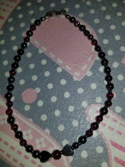 Garnet & hematite anklet