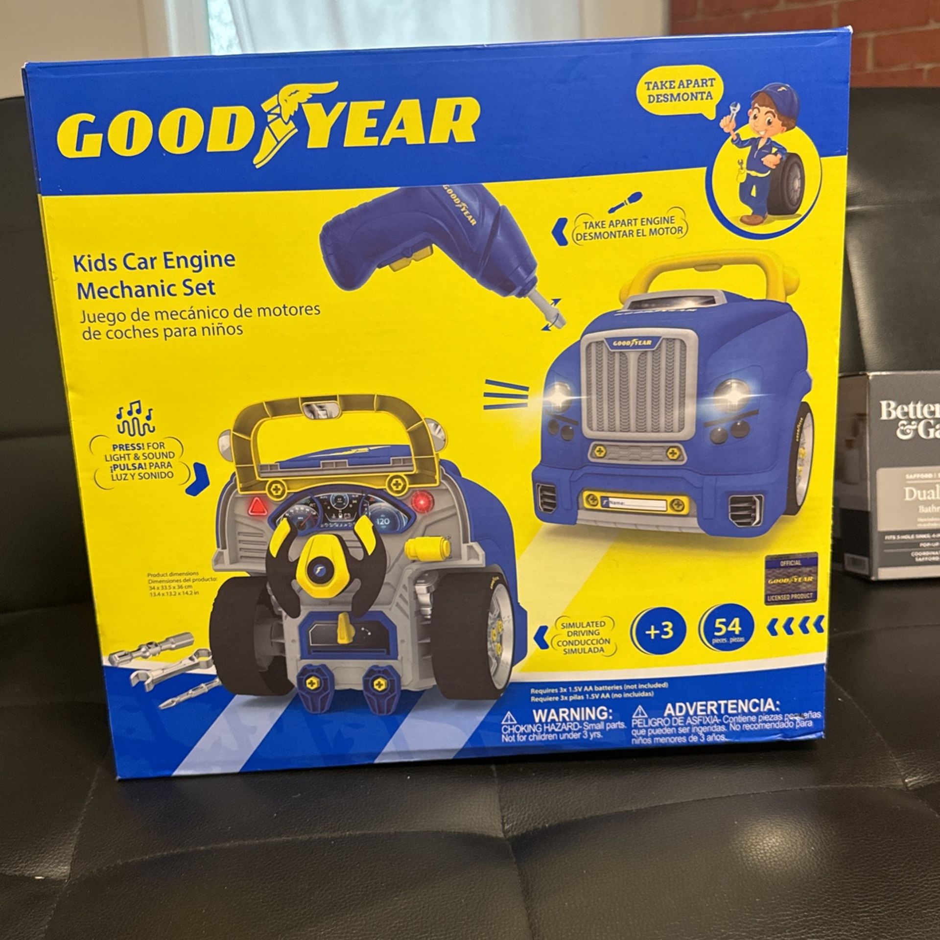 Goodyear Kids Car Engine Mechanic Repair Take Apart Playset, Multicolor, for Toddlers 3+