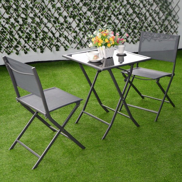 NEW Folding Furniture Set 3Pcs Outdoor Patio Use