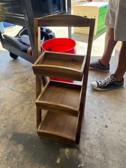 3-Tier Folding Wooden Plant Stand & Display Shelf