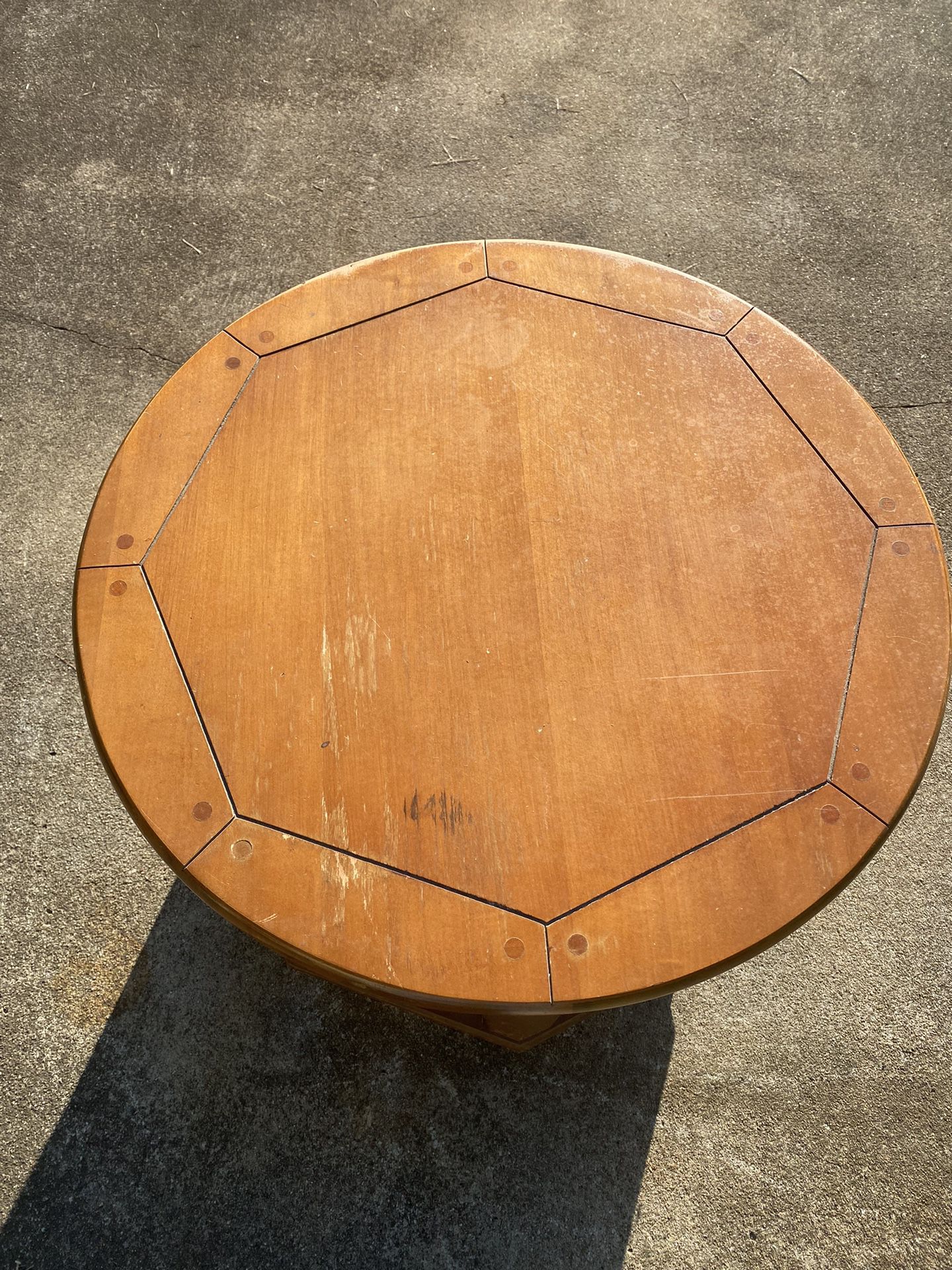 End Circular Table - Wood With Storage