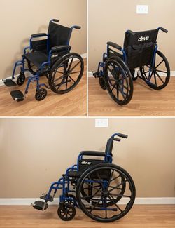 Brand new Drive Medical Wheelchair Blue Steel Frame