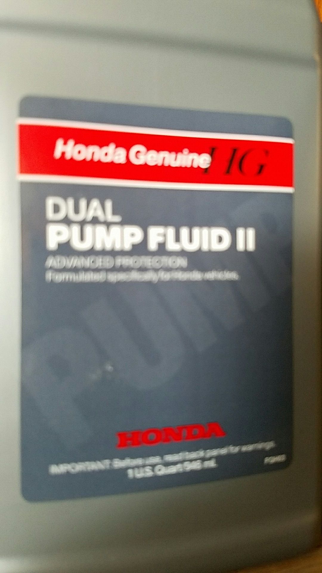 Quarts Honda/Acura Genuine Dual Pump Differential Fluid, 59 OFF