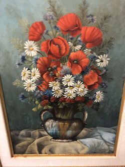 Flower painting oil