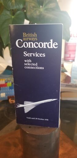 British Airways Concorde Services Timetable 1978