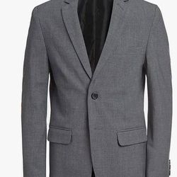 NEW Size 16 Husky - Van Heusen Boy Flex Stretch Suit Jacket Color: Oxford Grey