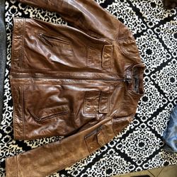 7 Diamond Brown leather jacket 