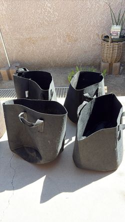 Black Fabric Grow Bags with Handles