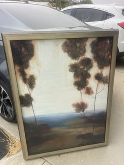 Large Scenic Tree Framed Picture Photo