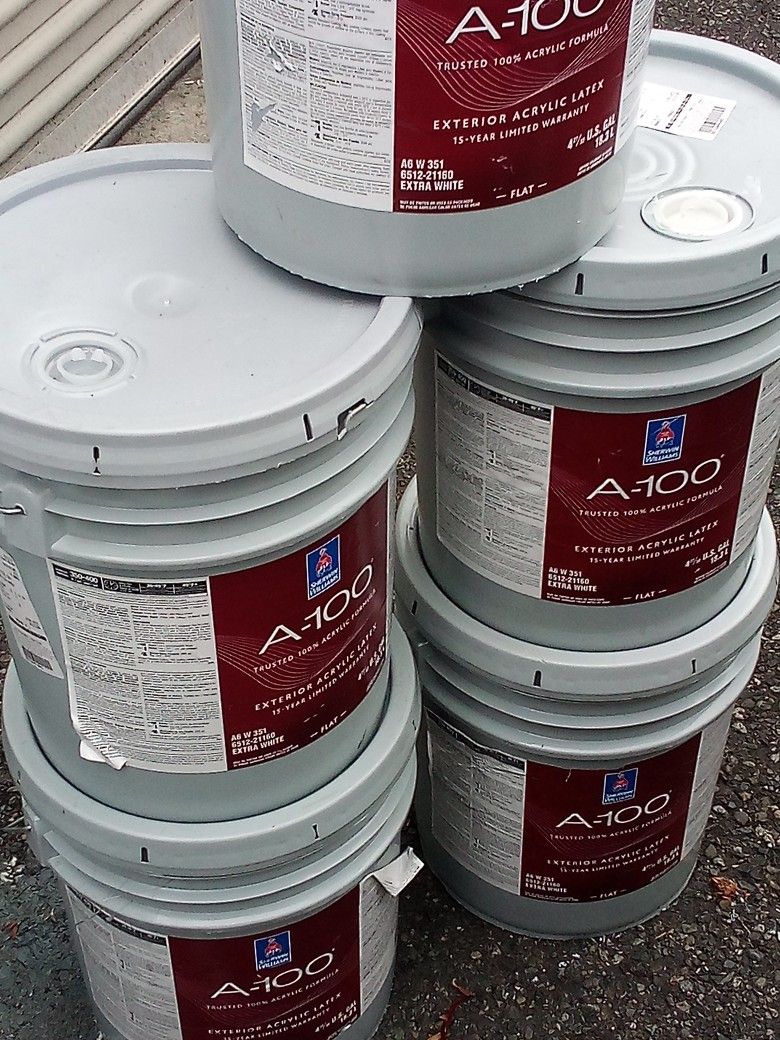 25 Gallons Of Sherwin Williams Exterior A100 Paint
