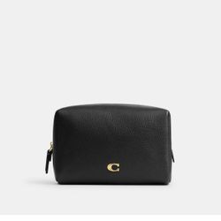 Coach Black Leather Toiletry Bag