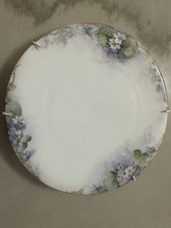 Bavaria Hand Painted Purple Flower/gold Plate