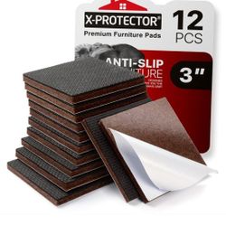 X-PROTECTOR Non Slip Furniture Pads – 12 Premium Furniture Grippers 3"! Best Sel