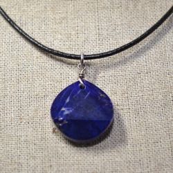 Lapis Lazuli with Cord Necklace -
16 inches