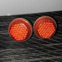 Vintage NOS Glo-Brite Plate Reflectors - Screw backs - RED Collectible