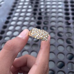 10kt Nugget Ring With Stones Size 13