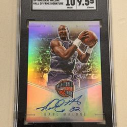 2021-22 Panini Karl Malone Hall of Fame Signature #SH-KMA SGC 9.5/Auto 10