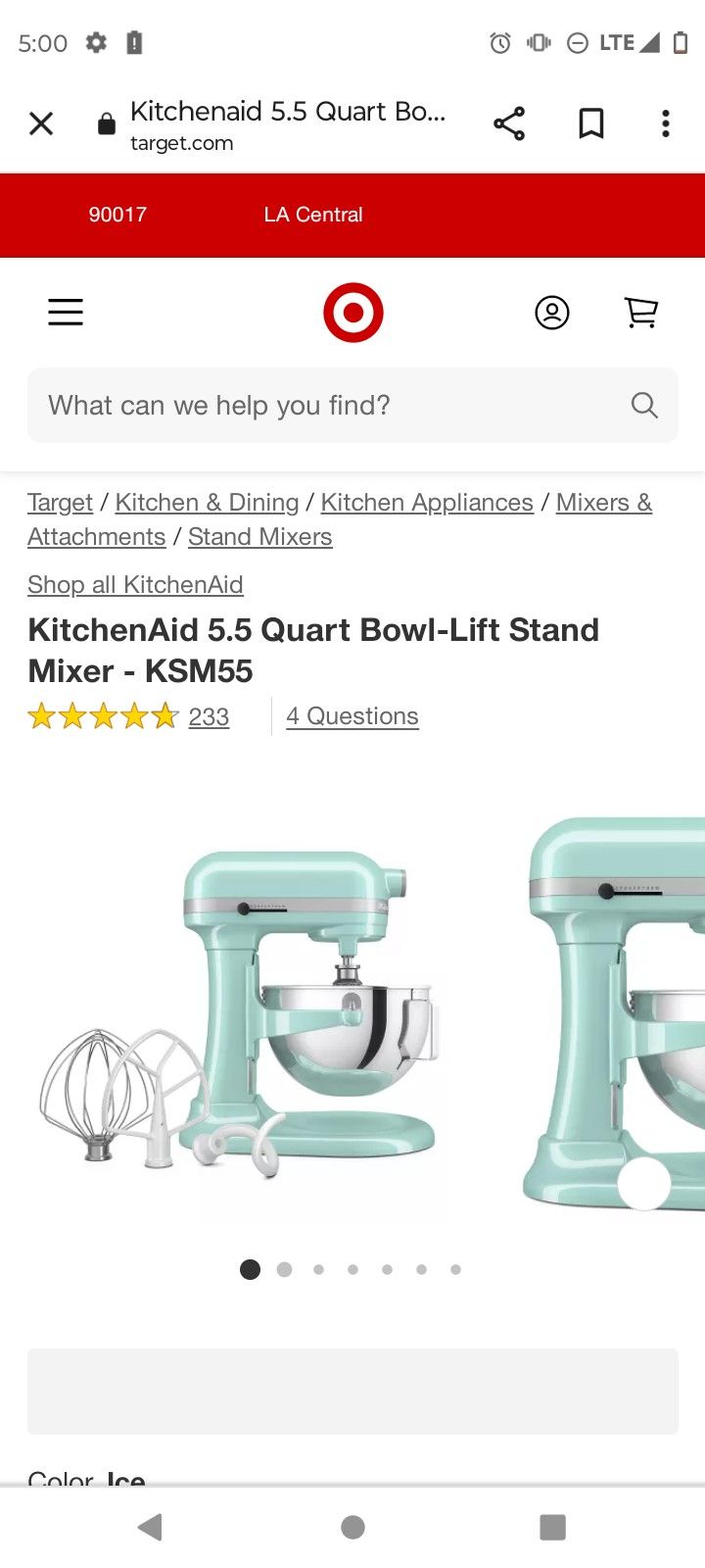 Kitchen Aid Mixer 5.5quarter