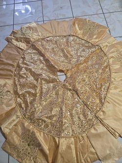Gold Sequin Christmas Tree Skirt