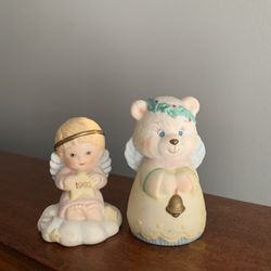 Vintage 1992 Summit Figurines Collectibles. ANGEL & Holiday TEDDY BEAR ANGEL.