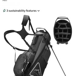 $100 Brand New Unihimal 14-Way Golf Stand Bag, Full Length Premium PU Leather Golf Bag with Plush Top, Magnetic Pocket, Dual Strap and Rain Cover for 