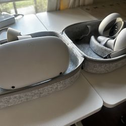 Meta Quest 2 VR Headset with Controllers (White) & Carrying Case