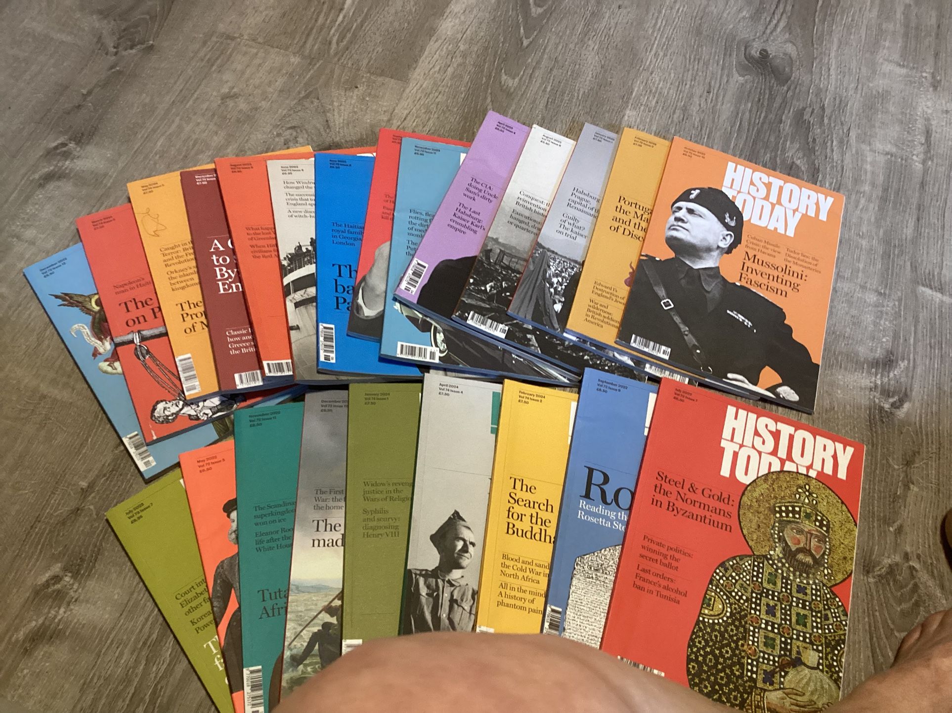 23 History Today issues  2022 , 2023, 2024, AND 2025 Priced to sell
