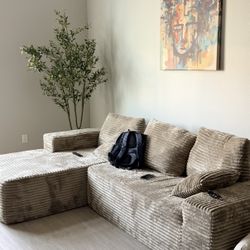 108" Sectional Couches for Living Room Modern Modular Sofa with L-Shape Couchs Upholstered Boneless Couch Deep Seat Sectional Couch with Chaise (Camel