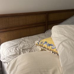 Vintage 1970 Regency Dixie weave headboard king size bed