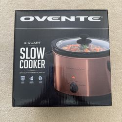 4 Qt Slow Cooker with Heat Tempered Glass Lid Ovente