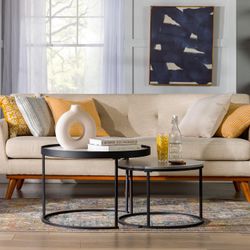 New White, Grey and Black Coffee Nesting Table Set