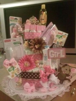 Monkey diaper cake