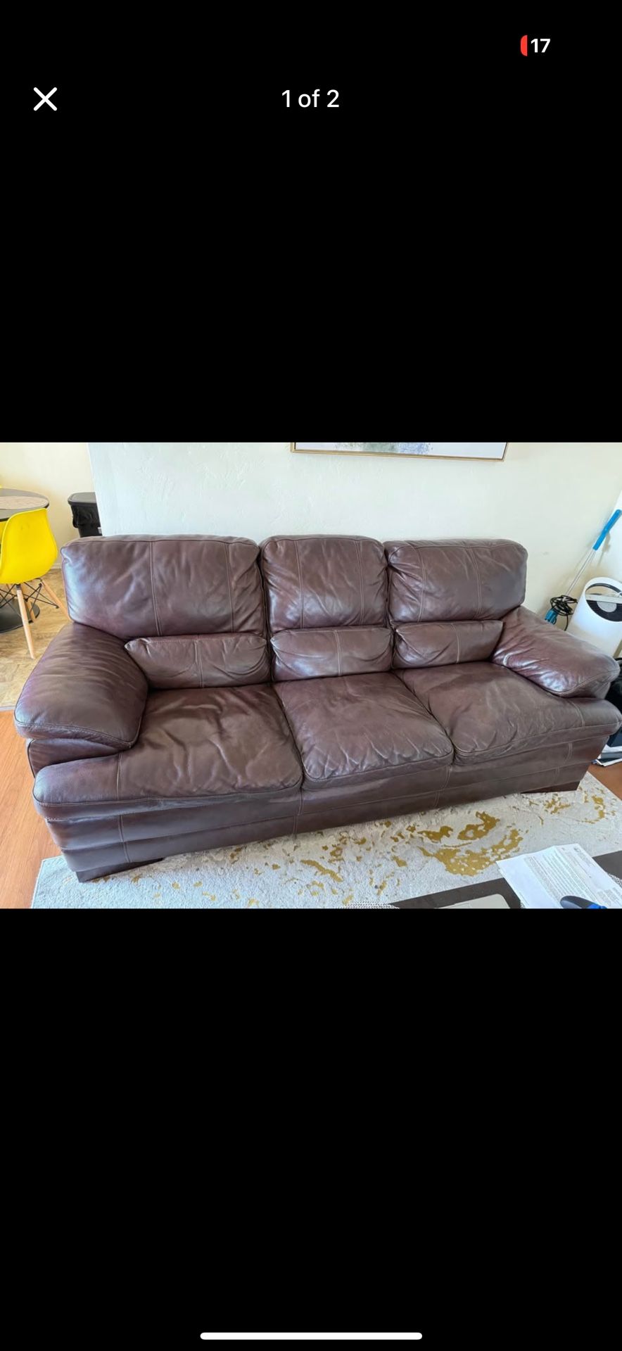 Leather Couch 40x80in