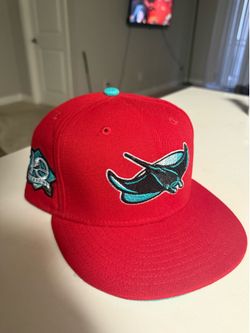 Rays devil rays hat red and light blue