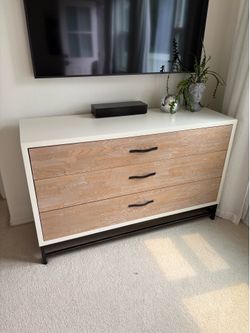 Dresser and two nightstands (cream color)